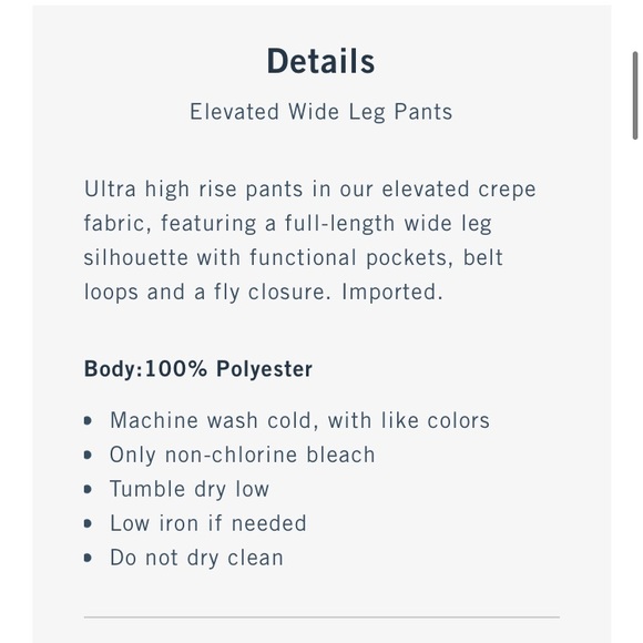 A&F Black Elevated Wide Leg Pants *NWT* - Picture 4 of 6